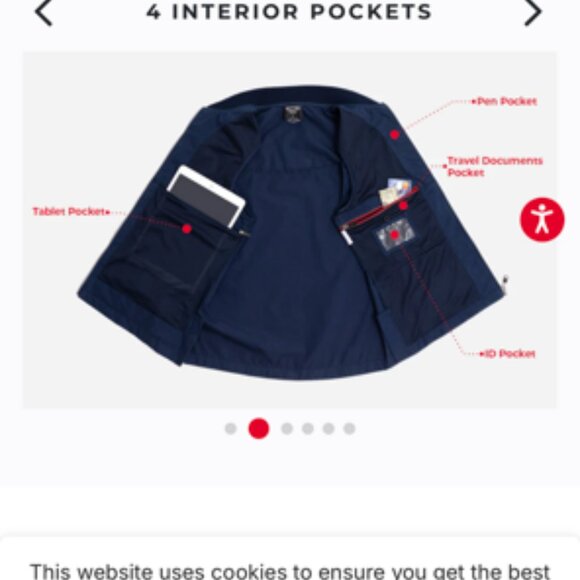 ScotteVest The 101 Travel Vest Multi Pocket Red Small - Picture 5 of 14